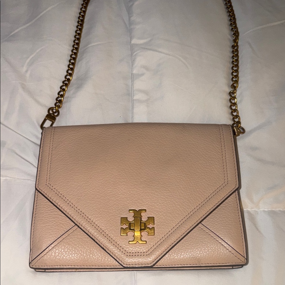 Tory Burch Pink Crossbody Bag with Gold Chain